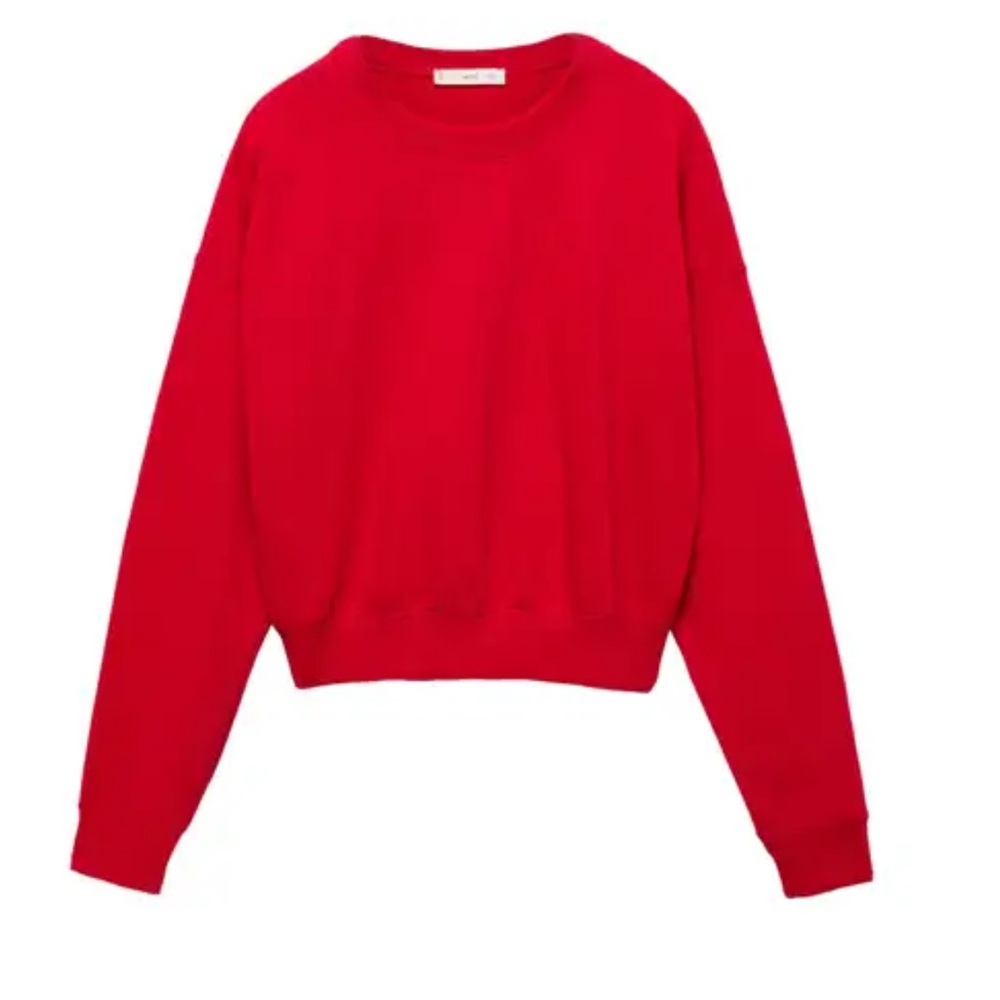 Mango 100% Cotton Red Lightweight Sweatshirt